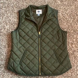 Dark Green Quilted Vest